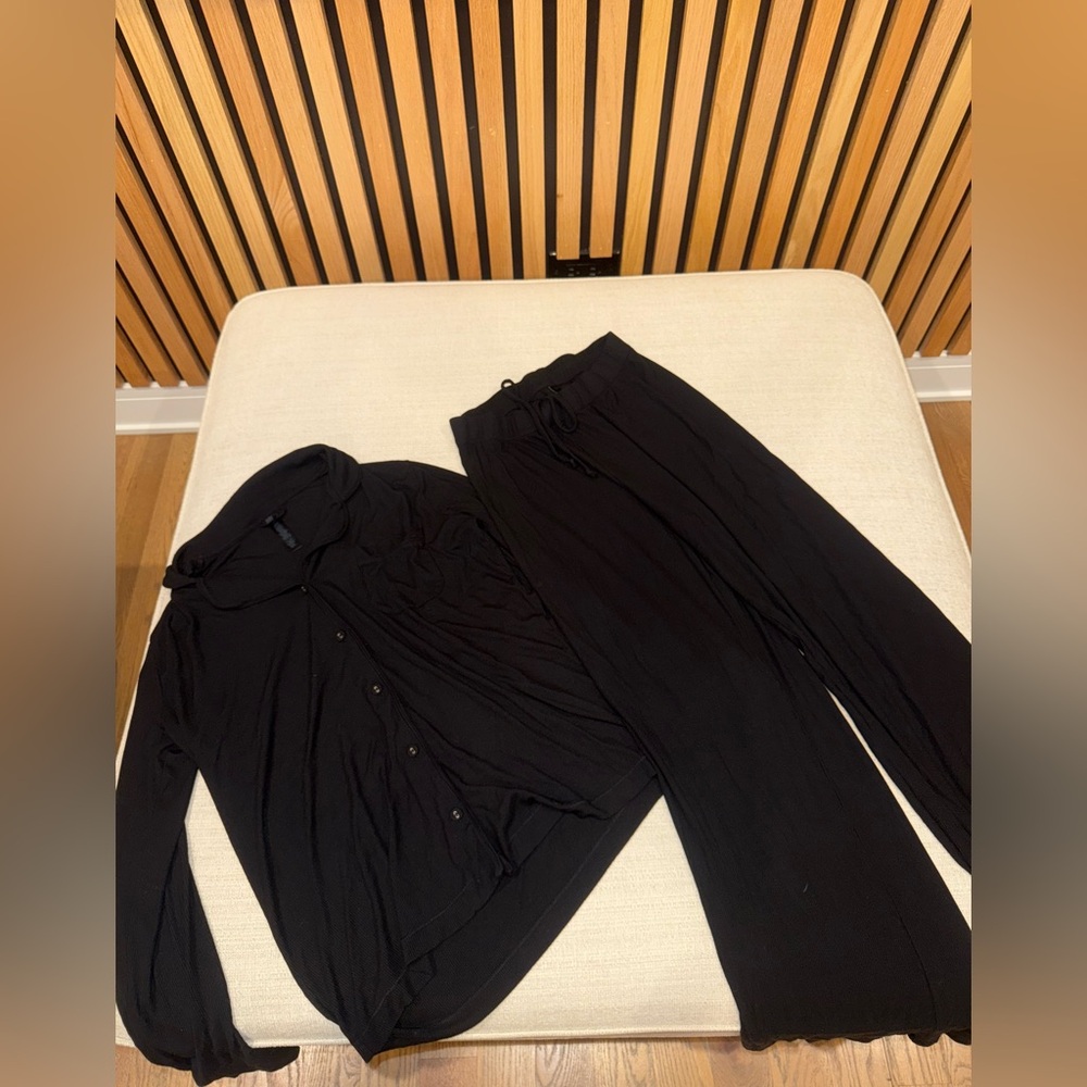 NEW! SKIMS Soft Lounge Rib Sleep Set | Small | Onyx
